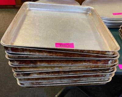 DESCRIPTION: (10) 14" X 14" SQUARE PIZZA PANS SIZE 14" X 14" LOCATION: SEATING THIS LOT IS: SOLD BY THE PIECE QTY: 10