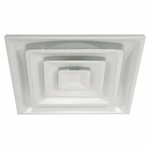 DESCRIPTION: (2) CEILING DIFFUSER BRAND/MODEL: GRAINGER #4MJV3 INFORMATION: WHITE RETAIL$: $55.72 EA SIZE: 8IN DUCT SIZE SQUARE 4.5 IN DEPTH QTY: 2