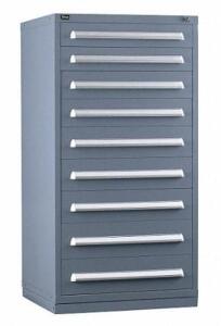 DESCRIPTION: (1) MODULAR DRAWER CABINET BRAND/MODEL: VIDMAR/SEP3140ALVG INFORMATION: 9-DRAWERS/GRAY/MINOR DAMAGES, SEE FOR INSPECTION RETAIL$: 2,485.7