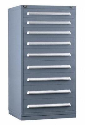 DESCRIPTION: (1) MODULAR DRAWER CABINET BRAND/MODEL: VIDMAR/SEP3140ALVG INFORMATION: 9-DRAWERS/GRAY/MINOR DAMAGES, SEE FOR INSPECTION RETAIL$: 2,485.7