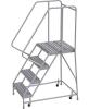 DESCRIPTION: (1) ROLLING LADDER BRAND/MODEL: BALLYMORE/WLAR104164-D4 INFORMATION: 4-STEPS/GRAY/RIBBED TREAD RETAIL$: 670.00 SIZE: 44"D X 16"STEP WIDTH