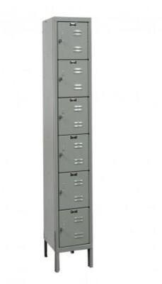 DESCRIPTION: (1) PREMIUM BOX LOCKERS BRAND/MODEL: HALLOWELL/U1288-6 INFORMATION: GRAY/6-OPENINGS RETAIL$: 278.00 SIZE: 12"W X 18"D X 78"H QTY: 1