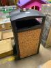 DESCRIPTION: (1) LANDMARK TRASH CAN BRAND/MODEL: RUBBERMAID/H-1210BLK INFORMATION: MISSING PANELS, SEE FOR INSPECTION/ASH TRAY TOP/STONE RETAIL$: 985. - 2