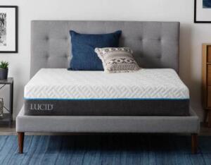 DESCRIPTION: (1) EVO GEL HYBRID MATTRESS BRAND/MODEL: LUCID/WMLU11QQ38GH INFORMATION: MEMORY FOAM & INNERSPRING/WHITE & GRAY RETAIL$: 749.97 SIZE: QUE