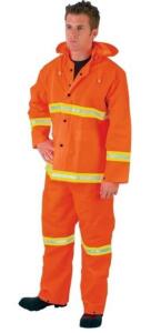 DESCRIPTION: (5) RAIN SUIT BRAND/MODEL: RIVER CITY/2013R INFORMATION: HIGH VISIBILITY ORANGE & YELLOW/3-PIECES RETAIL$: 59.69 EACH SIZE: MEDIUM QTY: 5