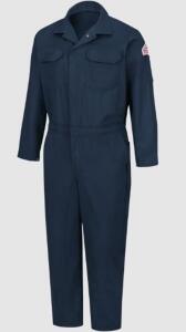 DESCRIPTION: (3) FIRE RESISTANT COVERALLS BRAND/MODEL: BULWARK/62-RG INFORMATION: NAVY BLUE/2-CHEST POCKETS RETAIL$: 93.00 EACH QTY: 3