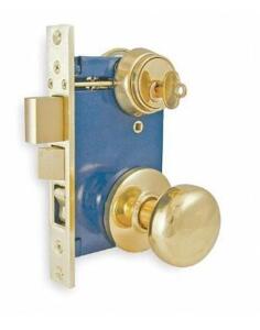 DESCRIPTION: (3) LIGHT DUTY MORTISE LOCKSET BRAND/MODEL: GRAINGER/1TPZ3 INFORMATION: BRIGHT BRASS RETAIL$: 110.32 EACH SIZE: 2-1/2"BACKSET X 1-3/8" TO