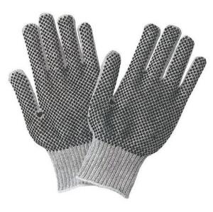 DESCRIPTION: (2) PACKS OF (12) REGULAR COTTON GLOVES BRAND/MODEL: MCR SAFETY/9662SM INFORMATION: BLACK POLY/GRAY/DOTTED GRIP RETAIL$: 13.37 PER PK OF