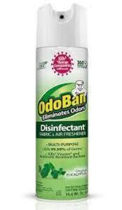 DESCRIPTION: (6) FABRIC AND AIR FRESHENER BRAND/MODEL: ODOBAN INFORMATION: EUCALYPTUS RETAIL$: $6.77 EA SIZE: 14.6 OZ BOTTLE QTY: 6