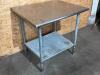 DESCRIPTION: 48" X 30" STAINLESS TABLE W/ GALV UNDER SHELF. SIZE: 48" X 30" LOCATION: 7 QTY: 1 - 2