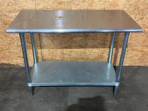 DESCRIPTION: 48" X 24" ALL STAINLESS TABLE W/ UNDER SHELF SIZE: 48" X 24" LOCATION: 7 QTY: 1