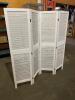 DESCRIPTION: (2) 16" X 67" FOUR PANEL FOLDING PARTITIONS SIZE: 16" X 67" T PANELS LOCATION: 7 THIS LOT IS: SOLD BY THE PIECE QTY: 2 - 2