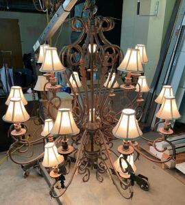 20 LIGHT "ANTIQUE BRONZE" CHANDELIER