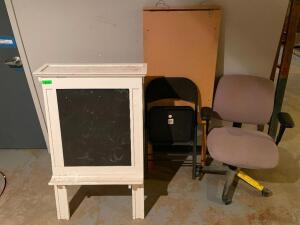 (4) - PC. CHALK/WHITE BOARD AISEL AND CHAIR SET