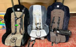 ASSORTED CHILDRENS CAR SEATS AS SHOWN