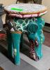 DECORATIVE WOODEN GARDEN STOOL