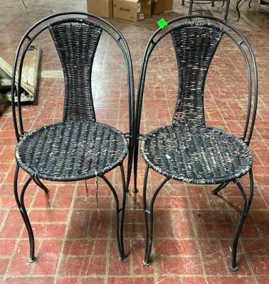 (2) METAL FRAMED PATIO CHAIRS