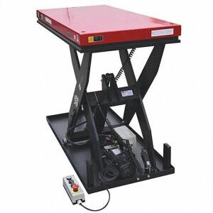 DESCRIPTION: (1) STATIONARY ELECTRIC SCISSOR LIFT TABLE BRAND/MODEL: DAYTON 60NH60 INFORMATION: 39" MAX HEIGHT RETAIL$: $2,080.00 SIZE: 2000 LB LOAD C