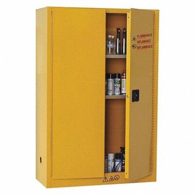 DESCRIPTION: (1) FLAMMABLES SAFETY CABINET BRAND/MODEL: CONDOR 42X501A INFORMATION: 45 GAL 2 SHELVES RETAIL$: $1,002.84 SIZE: 43"x18"x66-1/2" QTY: 1