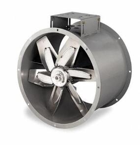 DESCRIPTION: (1) TUBEAXIAL FAN BRAND/MODEL: DAYTON/166207A INFORMATION: BAKED ENAMEL/ALUMINUM RETAIL$: $2,425.19 SIZE: 46-5/8"H X 33-5/8"W X 24"D QTY: