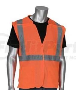 DESCRIPTION: (7) SAFETY VEST BRAND/MODEL: PIP INDUSTRIES/302-5PMVOR INFORMATION: ORANGE & SILVER/4-POCKETS RETAIL$: 11.00 EACH SIZE: MEDIUM QTY: 7