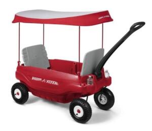 DESCRIPTION: (1) DELUXE PATHFINDER WAGON BRAND/MODEL: RADIO FLYER/2805X INFORMATION: RED/ALL-TERRAIN AIR TIRES RETAIL$: $149.97 SIZE: 20.5"L X 17.25"W