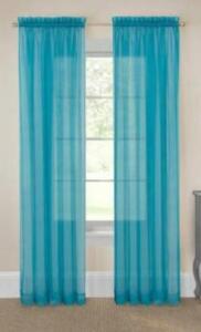 DESCRIPTION: (2) WINDOW CURTAIN BRAND/MODEL: VICTORIA VOILE INFORMATION: TURQUOISE RETAIL$: 12.99 EACH SIZE: 118" X 84" QTY: 2