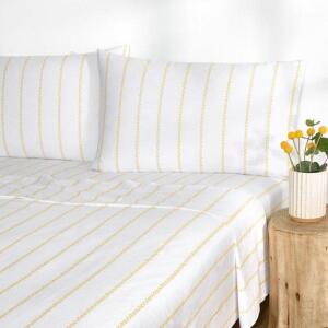 DESCRIPTION: (1) FLORAL PINSTRIPE SHEET SET BRAND/MODEL: GAP HOME/2013PK0007 INFORMATION: YELLOW/DEEP POCKET/4-PIECES RETAIL$: $39.98 SIZE: FULL QTY: