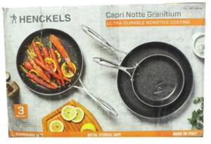 DESCRIPTION: (1) CAPRI NOTTE GRANITIUM FRY PAN SET BRAND/MODEL: HENCKELS/1424569 INFORMATION: 3-PIECES/ALUMINUM RETAIL$: $79.99 QTY: 1