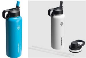 DESCRIPTION: (2) THERMOFLASK BRAND/MODEL: THERMOFLASK/50061,50062 INFORMATION: CAPRI & WHITE/COMBO CHUG & STRAW LID RETAIL$: 27.35 EACH SIZE: 40 OZ. Q