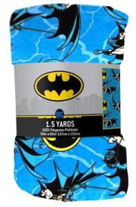 DESCRIPTION: (2) BATMAN FLEECE FABRIC BRAND/MODEL: DC COMICS/52023 INFORMATION: BLUE/POLYESTER RETAIL$: 29.99 EACH SIZE: 54" X 60" QTY: 2