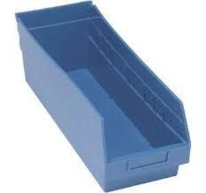 DESCRIPTION: (20) SHELF BIN BRAND/MODEL: QUANTUM STORAGE SYSTEMS #2ZMP4 INFORMATION: BLUE RETAIL$: $12.06 EA SIZE: 6X17X6 QTY: 20