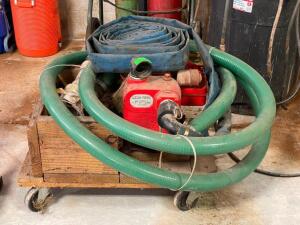 RED LION HYDRAULIC PUMP WITH DOLLY AND ADDITIONAL HOSES