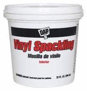 DESCRIPTION: (2) VINYL SPACKLING BRAND/MODEL: DAP #5E110 INFORMATION: WHITE RETAIL$: $7.41 EA SIZE: 1 QT QTY: 2