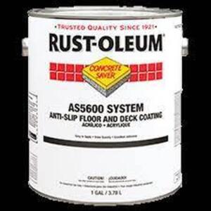 DESCRIPTION: (1) ANTI SLIP FLOOR AND DECK COATING BRAND/MODEL: RUSTOLEUM AS5600 SUSTEM INFORMATION: GREY RETAIL$: $90.00 EA SIZE: 1 GALLON QTY: 1