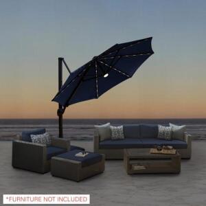 11' LED Solar Round Cantilever Umbrella
