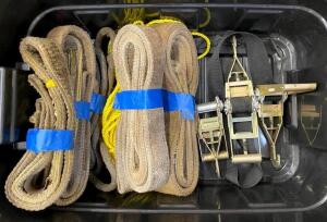 DESCRIPTION: BIN OF ASSORTED RATCHET STRAPS QTY: 1