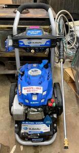 DESCRIPTION: POWERSTROKE 3100 PSI ELECTRIC START PRESSURE WASHER BRAND/MODEL: SUBARU QTY: 1