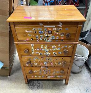 26" X 16" X 41" WOOD DRESSER