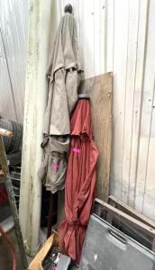 (2) UMBRELLAS WITH POLES
