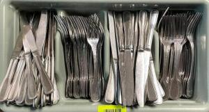 DESCRIPTION: (140) ASSORTED FORKS AND KNIVES INFORMATION: (70) FORKS, (70) KNIVES QTY: 140