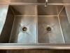 DESCRIPTION: 2-COMPARTMENT STAINLESS STEEL SINK WITH DOUBLE DRAINBOARD INFORMATION: BASINS ARE 18"X24"X11" SIZE: 76" QTY: 1 - 2