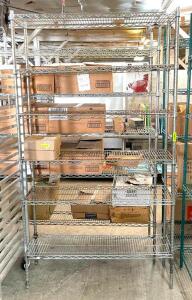 DESCRIPTION: 4' 6-TIER WIRE SHELVING UNIT SIZE: 48"X14"X86" QTY: 1