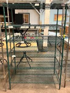 DESCRIPTION: 4' 6-TIER WIRE SHELVING UNIT SIZE: 48"X24"X75" QTY: 1