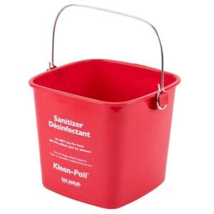 DESCRIPTION: (12) 3 QT. RED SANITIZING KLEEN-PAIL (NEW) BRAND/MODEL: SAN JAMAR RETAIL$: $3.49 EACH QTY: 12