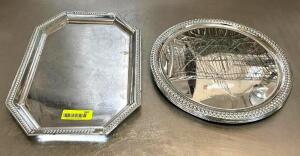 DESCRIPTION: (5) CHROME DECORATIVE TRAYS INFORMATION: (4) CIRCULAR QTY: 5