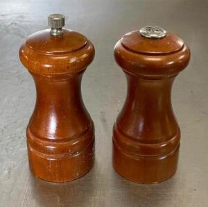 DESCRIPTION: (14) WOODEN SALT AND PEPPER SHAKER SETS QTY: 14