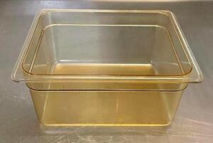 DESCRIPTION: (7) HALF SIZE HIGH HEAT PLASTIC PANS SIZE: 6" DEEP QTY: 7