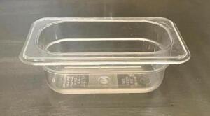 DESCRIPTION: (19) 1/9 SIZE PLASTIC PANS SIZE: 2.5" DEEP QTY: 19