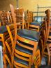 DESCRIPTION: (10) WOODEN LADDERBACK DINING CHAIRS WITH VINYL SEAT QTY: 10 - 2